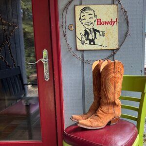 Lucchese Classics Handmade Suede Cowboy Boots 7 1/2 B